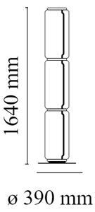 Flos F0287000 Noctambule F3 High Cylinders Small Base, stojací lampa ze skla se stmívačem, 4x9W LED 2700K, výška 164cm