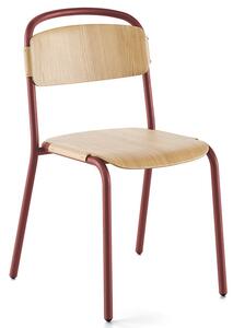 INFINITI - Židle SKOL s dřevěným sedákem