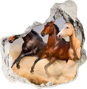 Díra 3D foto tapeta nálepka Koně ve cvalu nd-p-90824183