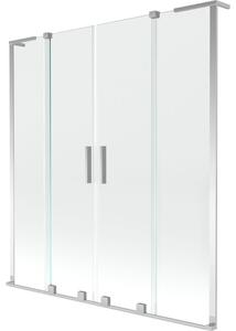 Mexen Velar L Dvoudílná vanová zástěna se dvěma posuvnými křídly 140 x 150 cm, transparentní, chrom - 896-140-003-02-01