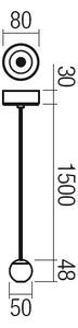 REDO Group 01-1833 Obo, hnědé závěsné svítidlo, 4,5W 3000K, průměr 5cm
