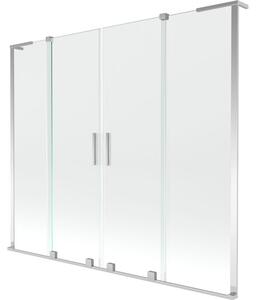 Mexen Velar L Duo vanová zástěna 2-křídlová posuvná 180 x 150 cm, transparentní, chrom - 896-180-003-02-01
