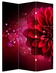 Paraván - Červená květina (126x170 cm)