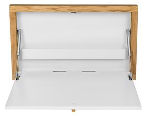Bílý vyklápěcí stůl Woodman Brenta s dubovým rámem 74 x 44 cm