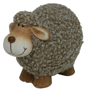 Dekorace keramická ovečka hnědá
