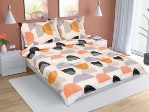 Povlečení bavlna na dvoudeku - 1x 220x200, 2ks 70x90 cm (220 cm šířka x 200 cm délka) oranžový půlkruh