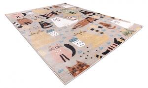 Makro Abra Dětský kusový koberec FUN Kočičky béžový Rozměr: 80x150 cm