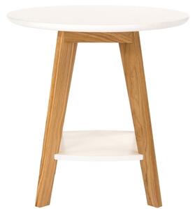 Bílý konferenční stolek Woodman Kensal 55 cm s dubovou podnoží