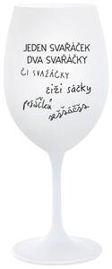 SVAŘÁČEK - bílá sklenice na víno 350 ml