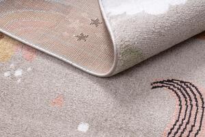 Makro Abra Dětský kusový koberec FUN Jednorožec Koníčci béžový Rozměr: 80x150 cm