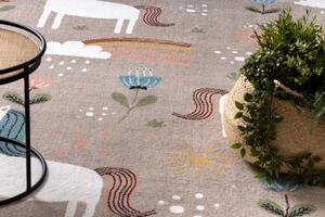 Makro Abra Dětský kusový koberec FUN Jednorožec Koníčci béžový Rozměr: 160x220 cm