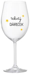 TEKUTÝ DÁREČEK - čirá vtipná sklenička na víno 350 ml