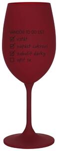 VÁNOČNÍ TODO LIST - bordo sklenice na víno 350 ml