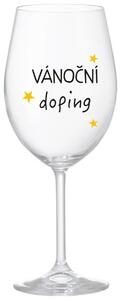 VÁNOČNÍ DOPING - čirá sklenička na víno s nápisem 350 ml