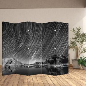 Paraván - Černobílá hvězdná obloha (210x170 cm)