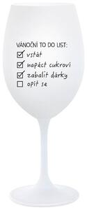 VÁNOČNÍ TODO LIST - bílá sklenice na víno 350 ml