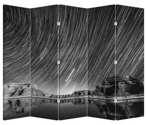 Paraván - Černobílá hvězdná obloha (210x170 cm)