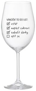 VÁNOČNÍ TODO LIST - čirá sklenice na víno 350 ml
