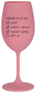 VÁNOČNÍ TODO LIST - růžová sklenice na víno 350 ml