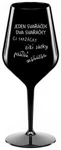 SVAŘÁČEK - černá nerozbitná sklenička na víno 470 ml