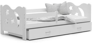 Moderní dětská postel MIKOLAJ Color 160x80 cm BÍLÁ-BÍLÁ Výprodej