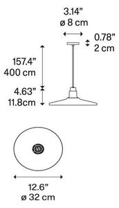 Diesel 50821 4100 Vinyl small, stříbrné závěsné svítidlo, 1x25W E27, prům. 32cm