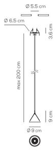 Axolight Jewel mono, černé závěsné svítidlo pro zapuštění, 1x6,5W LED 3000K, prům. 9cm