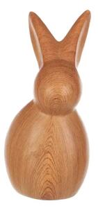 Dekorační keramický zajíček v dekoru dřeva- 13,5 cm