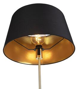 Stojací lampa zlatá / mosazná s černým odstínem nastavitelným 45 cm - Parte