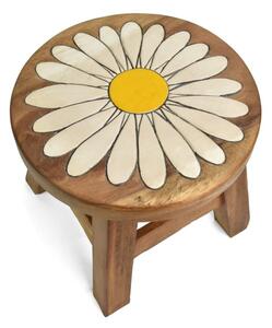 Stolička dřevěná dekor sedmikráska