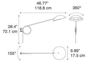 Diesel 51451 2000 Spring medium, nástěnná lampa s 118cm dlouhým ramenem , 1x25W E27