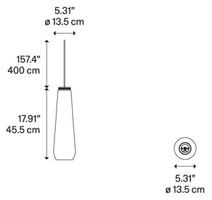 Diesel 50420 1200 Glass Drop cluster, závěsné svítidlo z bílého skla, 1x15W E27, výška 45,5cm