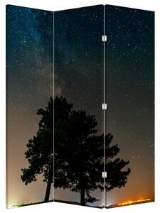 Paraván - Noční obloha se stromy (126x170 cm)