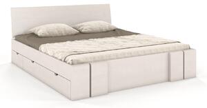 Drevko Masivní postel s úložným prostorem Vestre buk - bílá