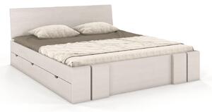 Drevko Masivní postel s úložným prostorem Vestre borovice - bílá