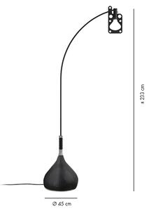 Axolight Bul-bo, industriální stojací lampa se stmívačem, 15,3W LED 2700K, černá, výška 233cm
