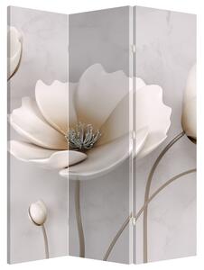 Paraván - Bílé květiny (126x170 cm)
