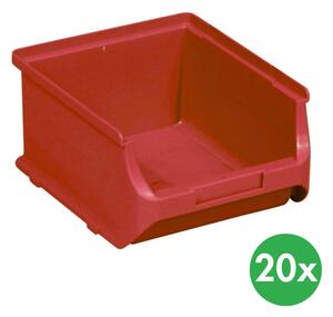 Plastové boxy PLUS 2B, 137 x 160 x 82 mm, červené, 20 ks