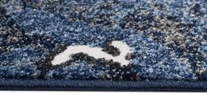 Makro Abra Kusový koberec BREEZE MU49A Moderní abstraktní tmavě modrý Rozměr: 80x150 cm
