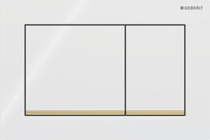 Geberit Omega20 splachovací tlačítko pro WC bílá-zlatá 115.080.KK.1