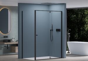 Cerano Santini, sprchový kout 100(dveře) x 80(stěna) x 195 cm, 6mm čiré sklo, černý profil, CER-CER-428944