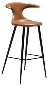 Hnědá koženková barová židle DAN-FORM Flair 75 cm