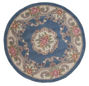 Ručně všívaný kusový koberec Lotus premium Blue kruh 120x120 cm