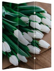 Paraván - Kytice bílých tulipánů (126x170 cm)