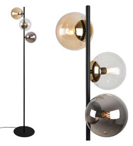 Stojací lampa Paris, 3x skleněné stínítko (mix 3 barev), B/G