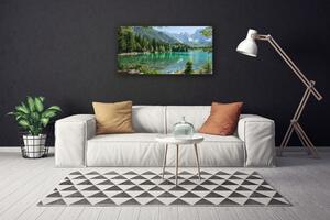 Obraz na plátně Hory Jezero Les Příroda 125x50 cm