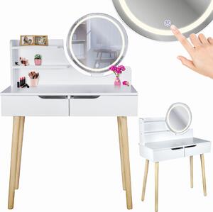 JUMI Toaleta s LED zrcadlem SCANDI cosmetic Skandinávský loft bílá