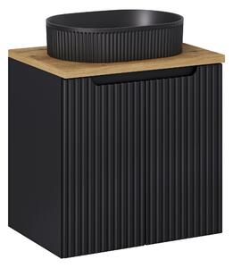 Comad Koupelnová skříňka s deskovým umyvadlem Nova Black 60 černá/dub coast evoke