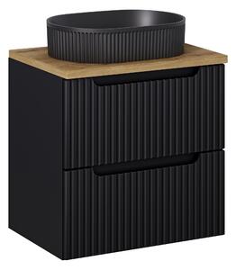 Comad Koupelnová skříňka s deskovým umyvadlem Nova Black 60 černá/dub coast evoke