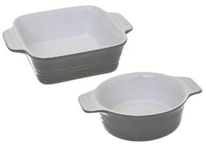 Keramická zapékací mísa Simple Grey sada 2ks